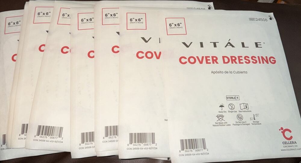 10 Vitale 6x6 Inches Cover Dressings Individual Packages Exp 2 2030 Sterile New